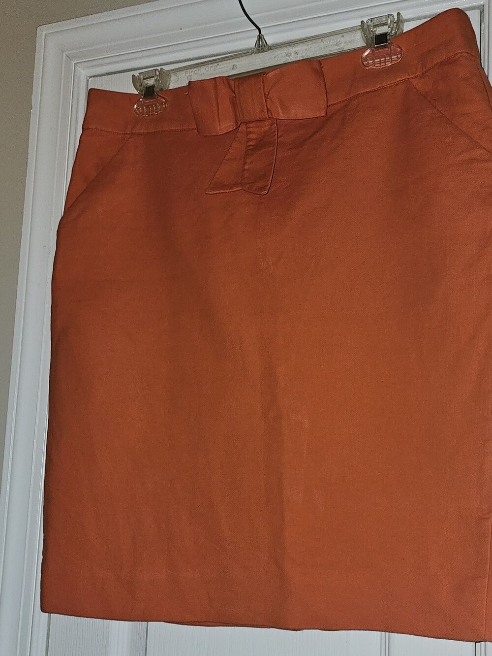 J. Crew Coral/Orange Pencil Skirt with Bow detail at waist